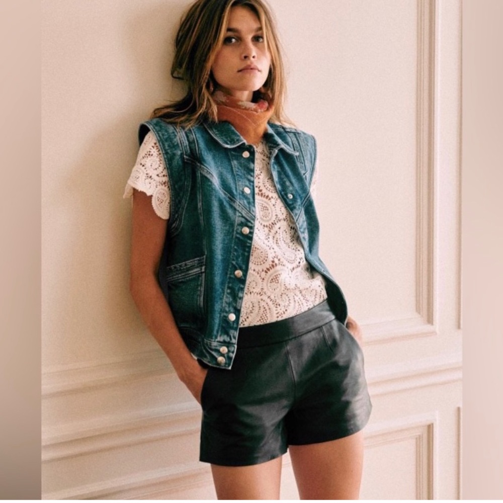 NWT SEZANE leather shorts